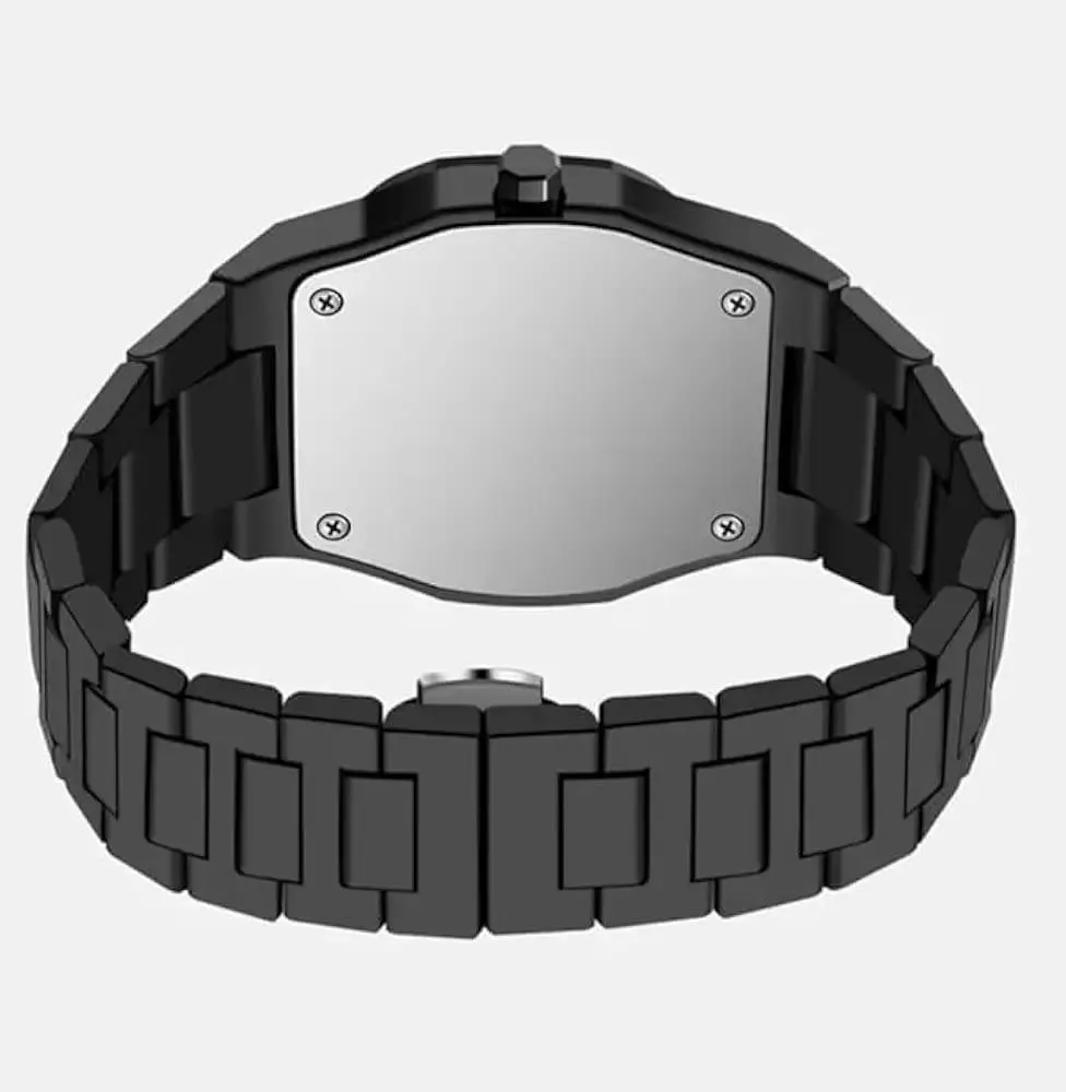 Men Carbon Fiber Black Arabic Aura Watch With Gift Box - Image 8