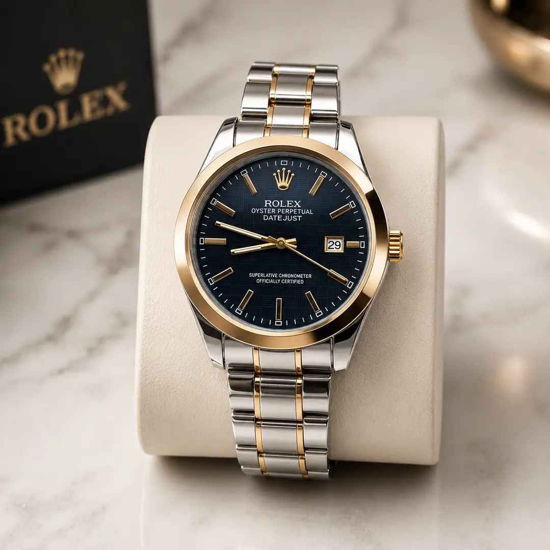 Men's Modern Stylish Look Watch With Date - Random Multicolor Dial - Art# M247 -RoxBj9008500Dt-S&G-0053