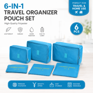 6-Piece Travel Organizer & Laundry Pouch Set