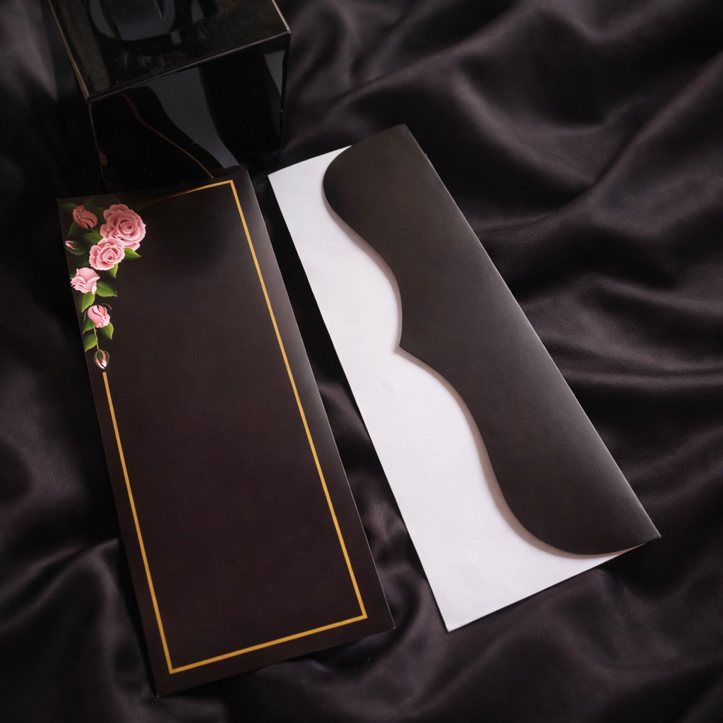 Premium Black Eidi Envelopes for Weddings & Engagements (15 Pieces) – Elegant Floral Card Cash Pack - Image 3