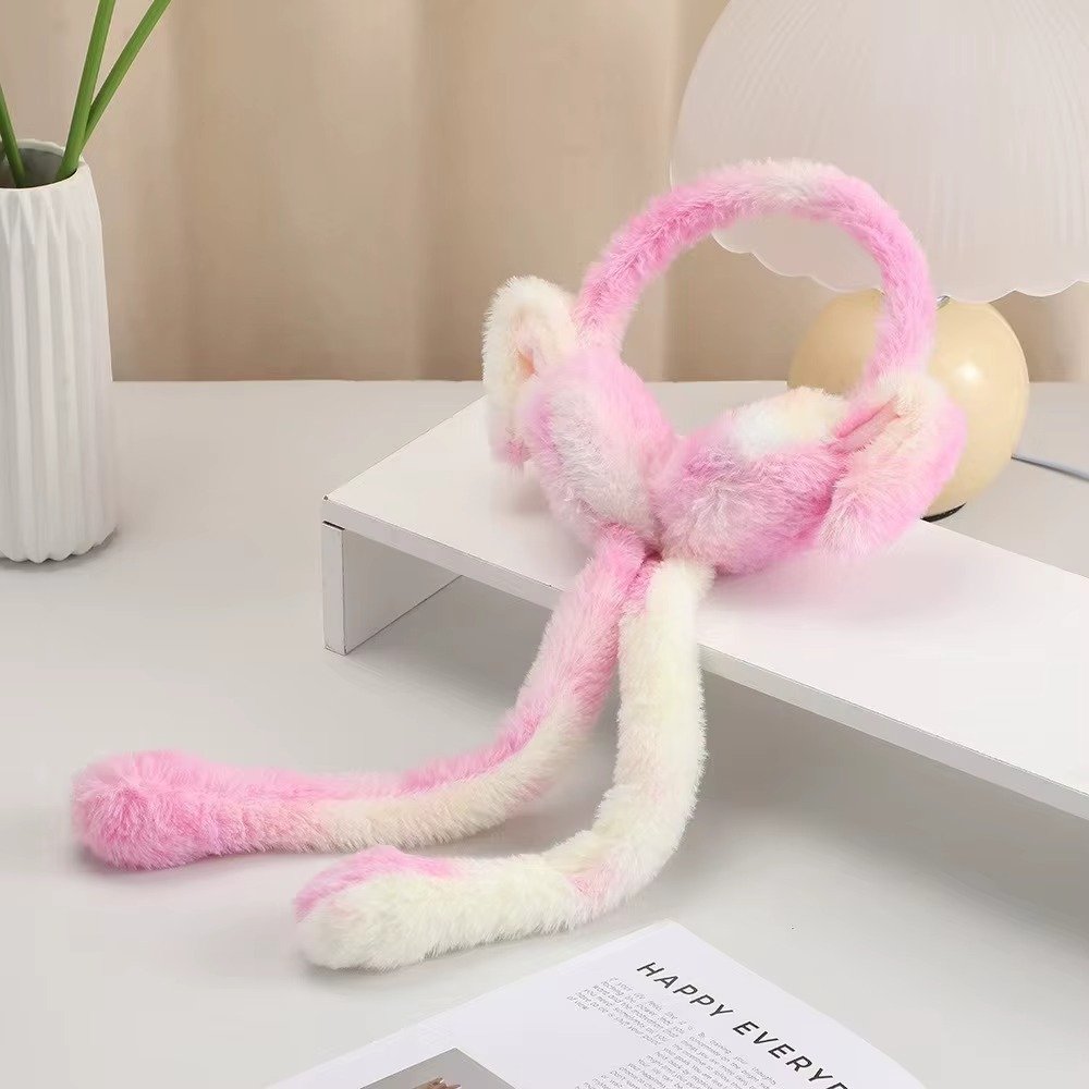 Cute Plush Bunny Ear Muffs – Soft Winter Ear Warmers with Cute Rabbit Ear Detail - Random Color - Image 4