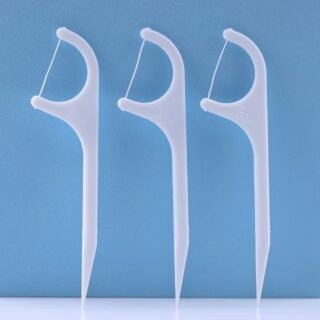 Pack of 10 - Dental Floss Toothpicks Teeth Cleaning Flosser Toothbrush Plastic Toothpick Dental Floss Sticks And Tooth Picks Teeth Plaque Remover (Random Color)