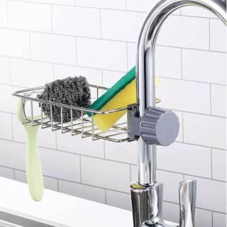 Stainless Steel Sink Faucet Organizer - Kitchen Accessory Designed For Storage Organization And Daily Sink Routine