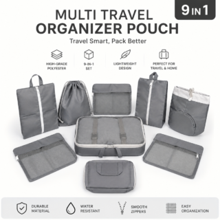 9-in-1 Complete Travel Organizer Set
