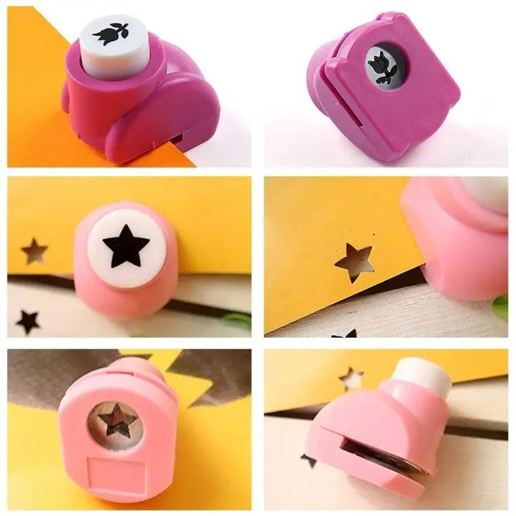 Mini Paper Punch 1 Pc – Assorted Shape DIY Craft Punch for Paper Cutting - Random Color - Image 4