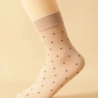 Dot Jacquard High-Elastic Ultra-Thin Breathable Socks for Ladies (Pack of 10 Pair)