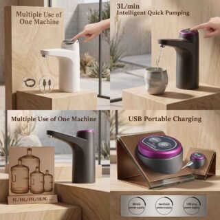 Automatic Portable Water Dispenser Pump - USB Rechargeable (Random Color)