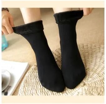 Pack of 2 pairs Women Winter Woolen Socks Warm Thicken Thermal Snow Socks For Ladies Men Unisex - Image 2