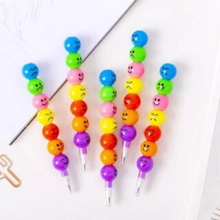 Smiley Cartoon Stationery Pencils Children Gift Rainbow Pencils With Funny Faces (Pack of 5)