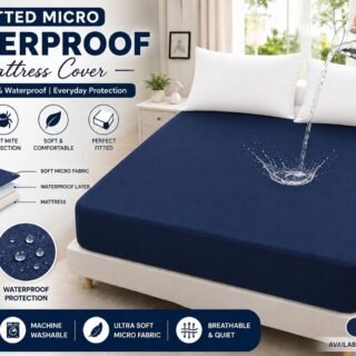 Micro Fitted Waterproof Mattress Cover & Protector – Dust Mite Proof & Machine Washable