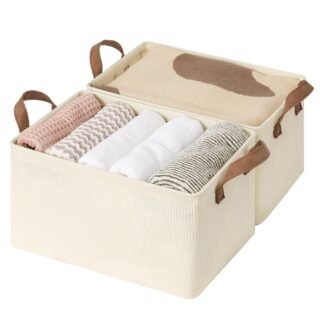 Clothes Storage Box with Brown Handle