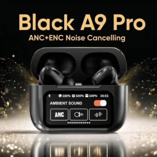 Smart Touch Screen Wireless Earbuds with ANC ENC Noise Cancellation & Spatial Audio