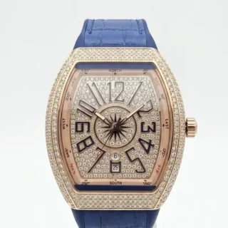 Diamond Stone Men's Luxury Fashion Watch, (Working Date & Premium Textured Strap)