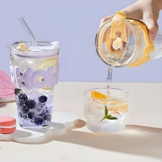HOHO Long Straw Cup Textured - 530 ML