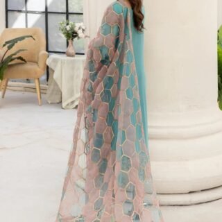 Imrozia Luxury Party Wear 3 Piece Organza Suit - Unstitched