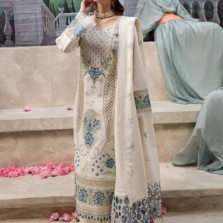 Jazmin Lawn Cotton Chikankari & Laser Work  3 Piece Suit - Unstitched