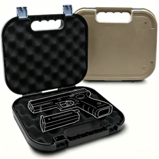 Tactical Pistol Case with Padded Foam Fits Glock G17/G19/G43 Lockable Hard Shell Handgun Storage Box Shooting Hunting Accessory