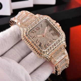 Luxury iced out crystal Dial Watch