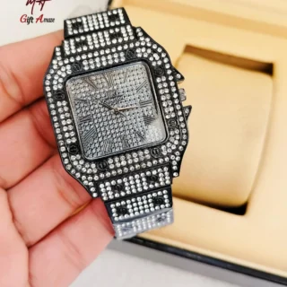 Luxury Rhinestone Gold Watch for Women Men