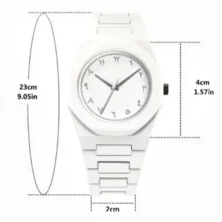 Men's Carbon Fiber White Arabic Aura Watch