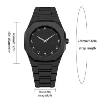 Men's Comfortable Daily Wear Black Stainless Steel Watch - 1 Pc