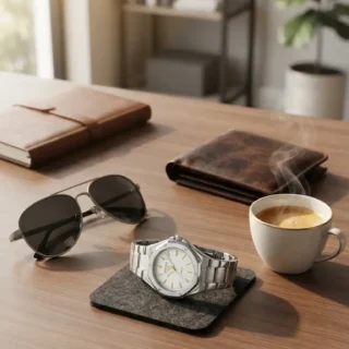 Men's Stainless Steel Quartz Watch 24mm Multicolor Strap