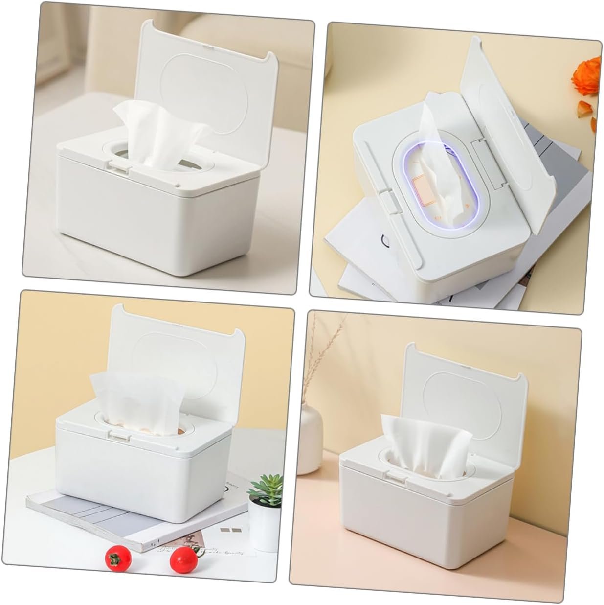 White Tissue Box with Soft-Open Lid